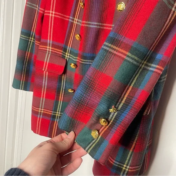 Ralph Lauren vintage 80s rare Tartan blazer size 10 - Picture 15 of 16
